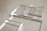 Square Clear Lucite Gallery Blocks (1" Height/Thickness)