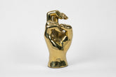 Horned Frog Hand Sign Sculpture in Brass