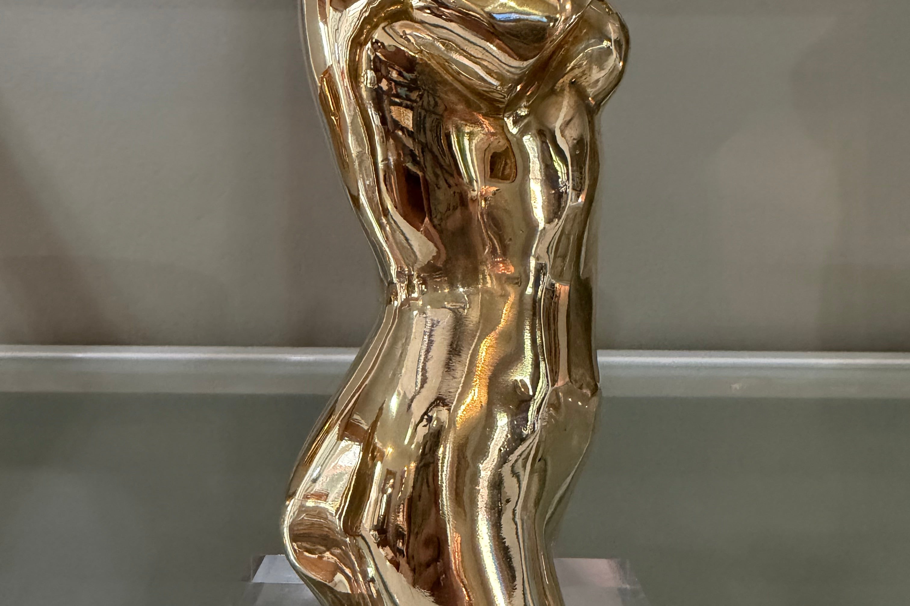 Female Torso Sculpture in Brass