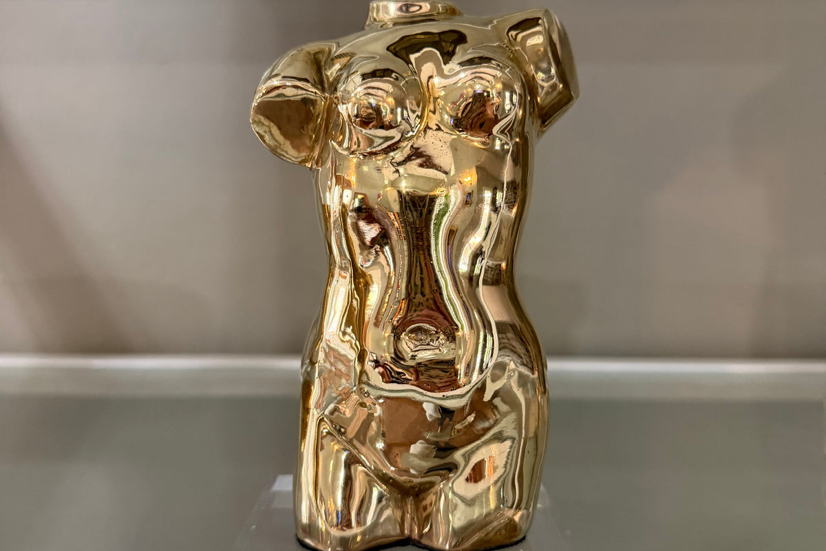 Female Torso Sculpture in Brass