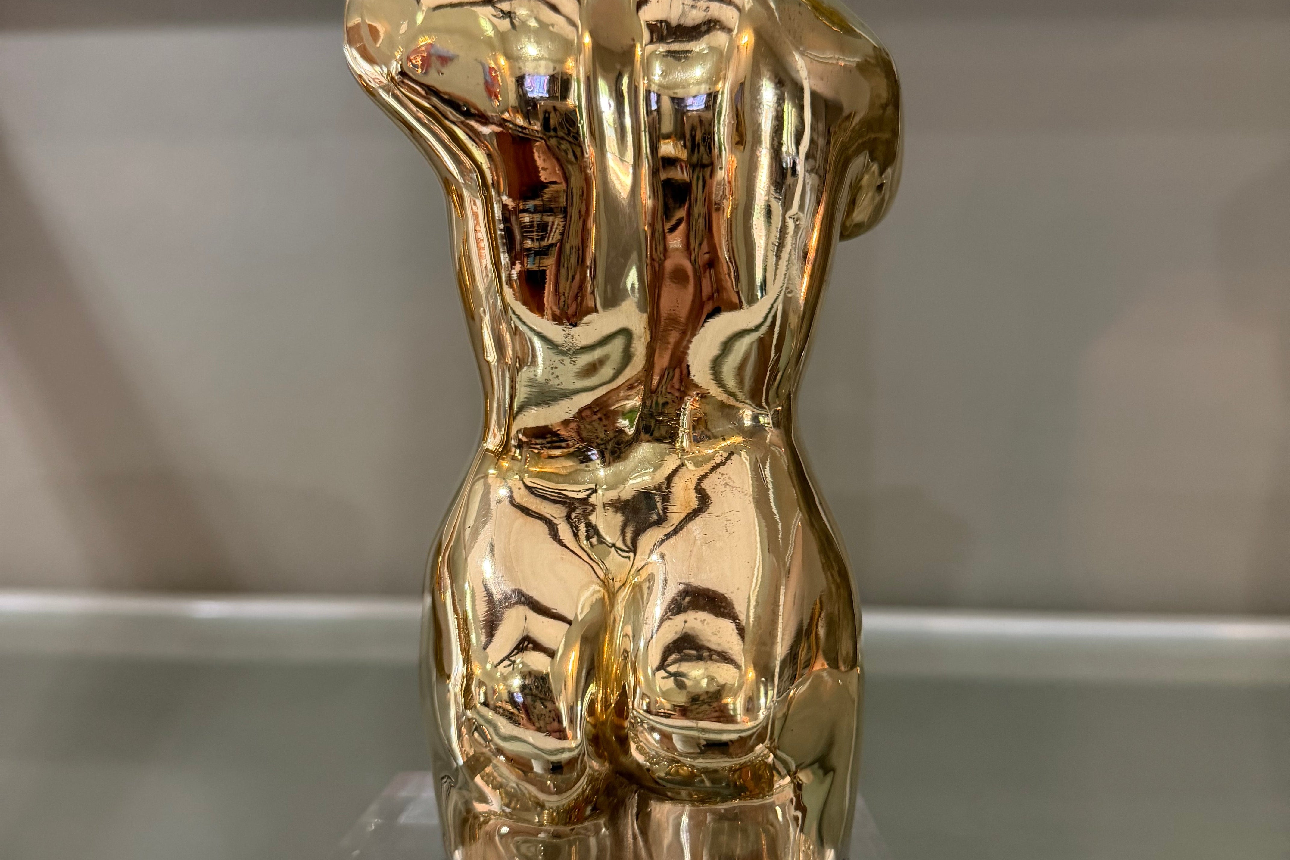Female Torso Sculpture in Brass