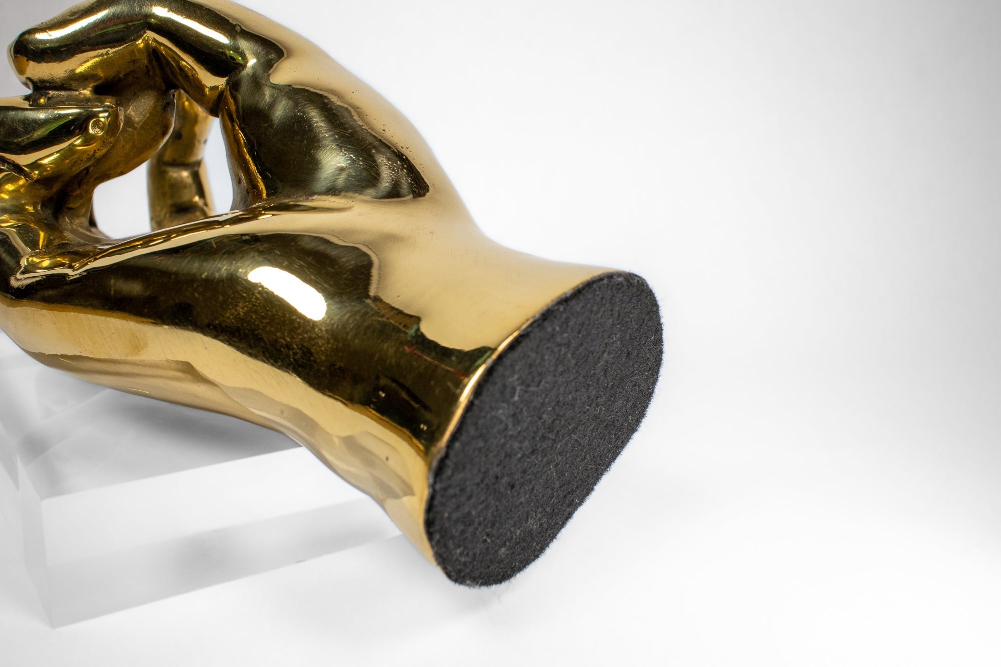 Horned Frog Hand Sign Sculpture in Brass