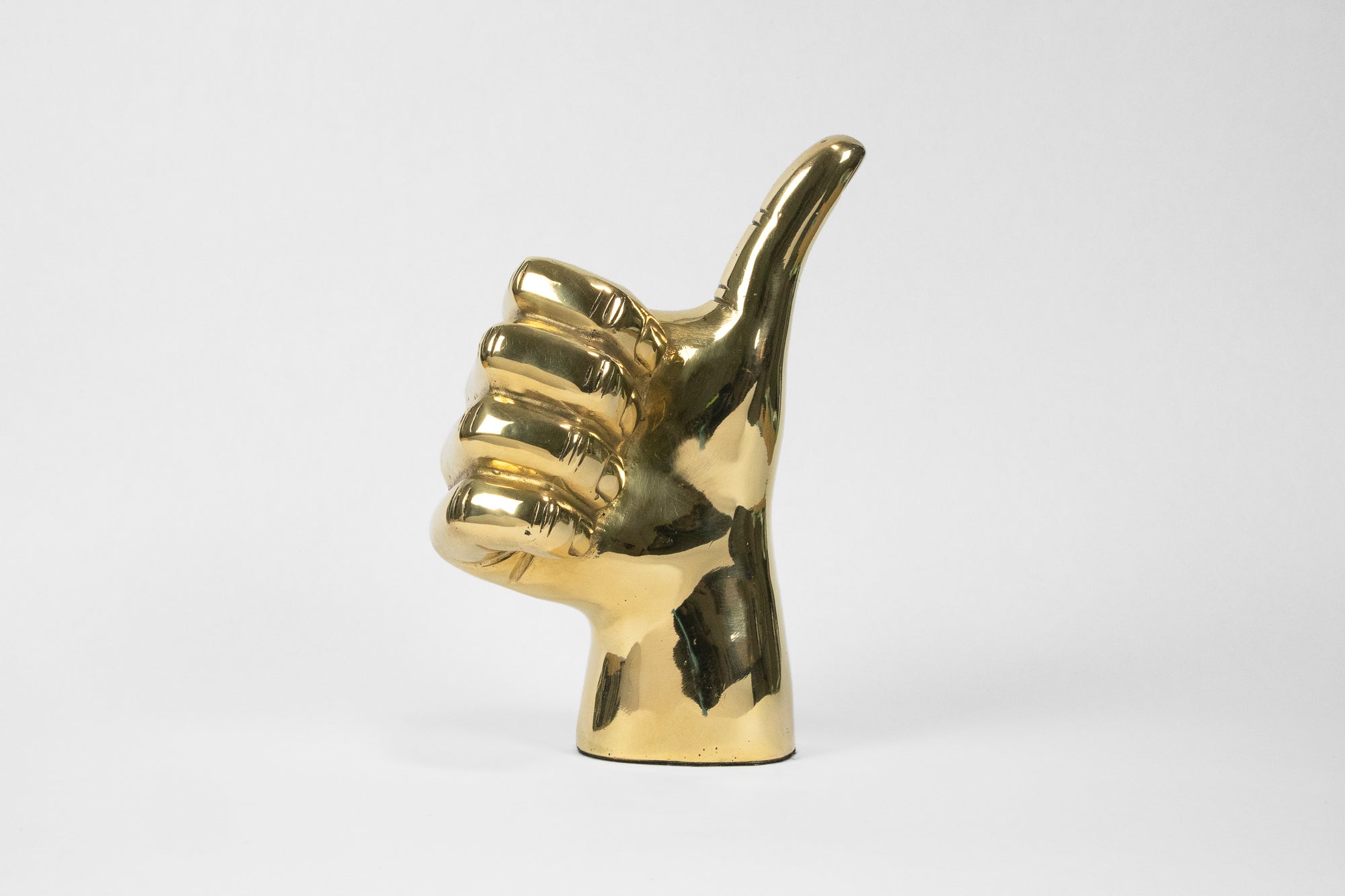 Thumbs Up or "Gig 'Em, Aggies" Hand Sign Sculpture in Brass